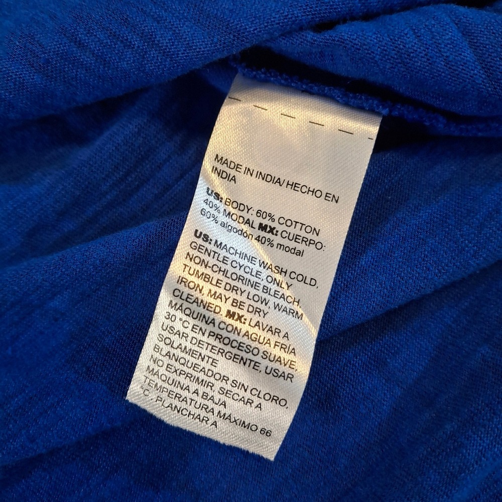 Chicos 4 Womens XXL Royal Blue Short Sleeve T-Shirt Top Cotton Modal Blend - Picture 5 of 6